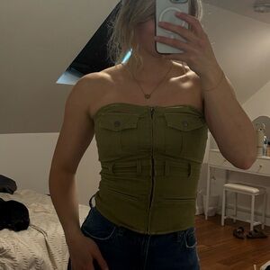 Forever 21 Green Bustier Crop Top